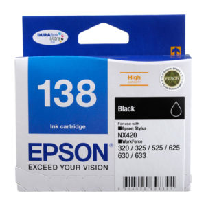 Genuine Epson 138 T1381 Black Ink Cartridge High Yield