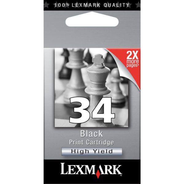 Genuine Lexmark No. 34 Black Ink Cartridge High Yield 18C0034