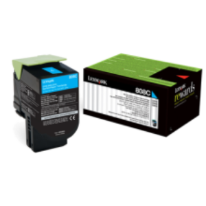 Genuine Lexmark CX410 CX510 808HC Cyan Toner Cartridge HY