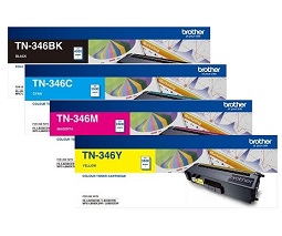 4 Pack Genuine Brother TN-346 Toner Cartridge Set High Yield