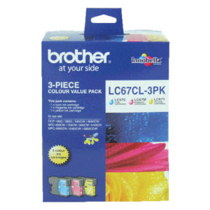 Genuine Brother LC-67 C/M/Y Ink Cartridge Colour Pack LC-67CL3PK