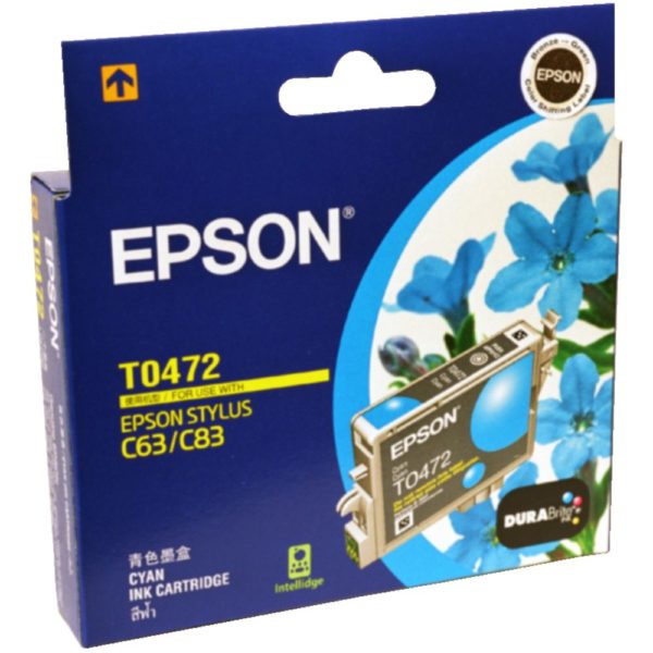 Genuine Epson T0472 Cyan Ink Cartridge