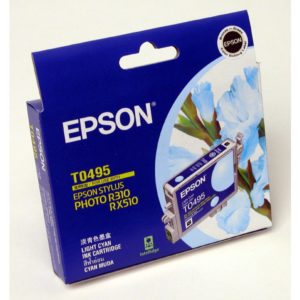 Genuine Epson T0495 Light Cyan Ink Cartridge