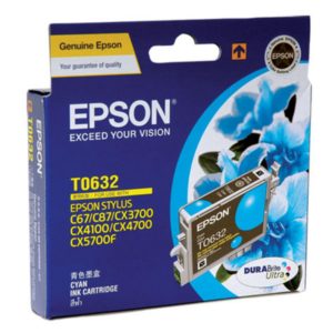 Genuine Epson T0632 Cyan Ink Cartridge