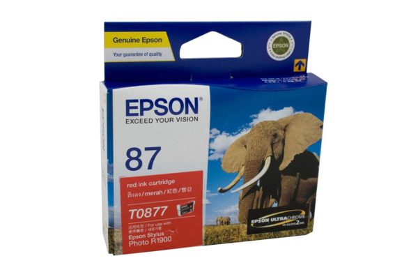 Genuine Epson T0877 Red Ink Cartridge