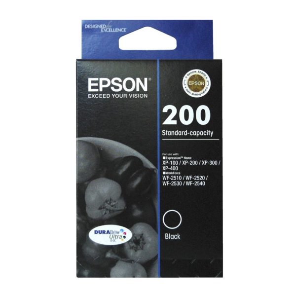 Genuine Epson 200 Black Ink Cartridge Standard Yield