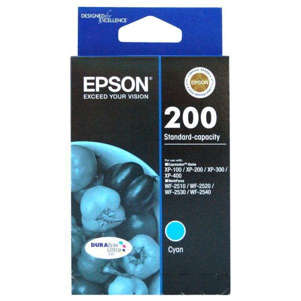 Genuine Epson 200 Cyan Ink Cartridge Standard Yield