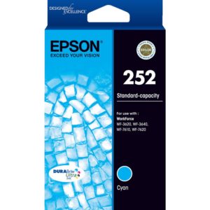 Genuine Epson 252 Cyan Ink Cartridge Standard Yield