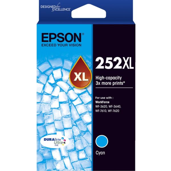 Genuine Epson 252XL Cyan Ink Cartridge High Yield