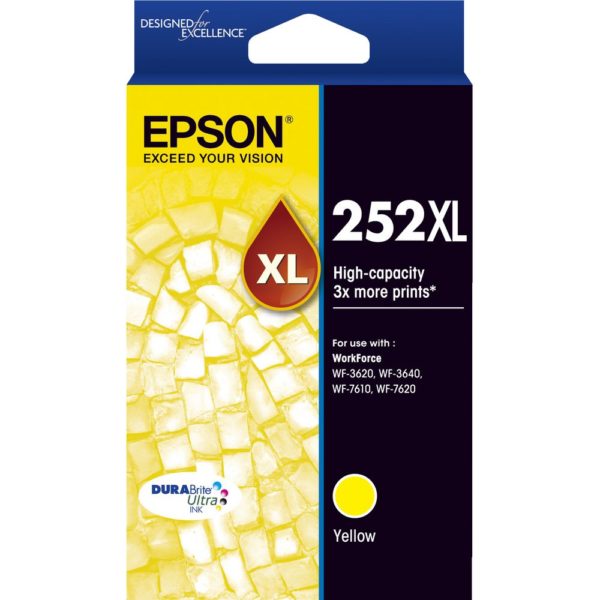 Genuine Epson 252XL Yellow Ink Cartridge High Yield