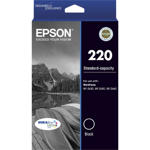 Genuine Epson 220 Black Ink Cartridge Standard Yield