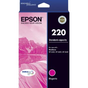 Genuine Epson 220 Magenta Ink Cartridge Standard Yield
