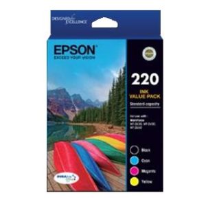 Genuine Epson 220 Ink Cartridge Value Pack Standard Yield