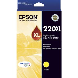 Genuine Epson 220XL Yellow Ink Cartridge High Yield