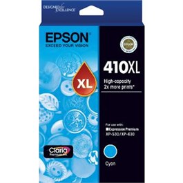 Genuine Epson 410XL Cyan Ink Cartridge High Yield