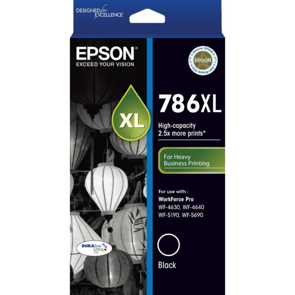 Genuine Epson 786XL Black Ink Cartridge High Yield