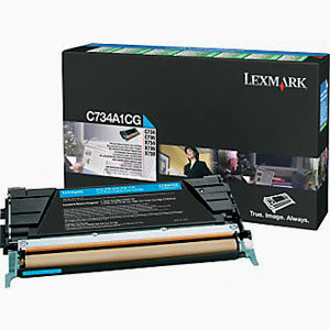 Genuine Lexmark C734 C736 X734 X736 X738 Cyan Toner Cartridge