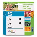 Genuine HP 02 Black Ink Cartridge Twin Pack CE015AA