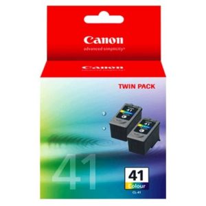 Genuine Canon CL-41 Colour Ink Cartridge Twin Pack