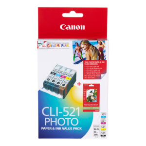 Genuine Canon CLI-521 Ink Cartridge Value Pack
