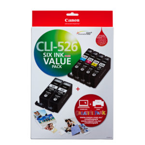 6 Pack Genuine Canon PGI-525 CLI-526 Ink Cartridge Set (2BK,1PBK,1C,1M,1Y)
