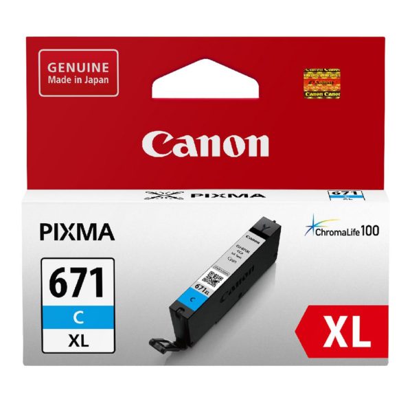 Genuine Canon CLI-671XLC Cyan Ink Cartridge High Yield