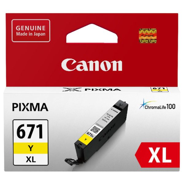 Genuine Canon CLI-671XLY Yellow Ink Cartridge High Yield