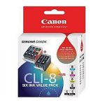 Genuine Canon CLI-8 Plus 6 Pack Pack Ink Cartridge Set