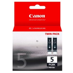 Genuine Canon PGI-5BK Black Ink Cartridge Twin Pack