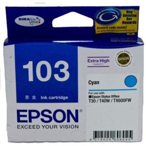 Genuine Epson 103 Extra High Yield Cyan Ink Cartridge C13T103292