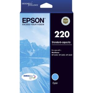 Genuine Epson 220 Cyan Ink Cartridge Standard Yield