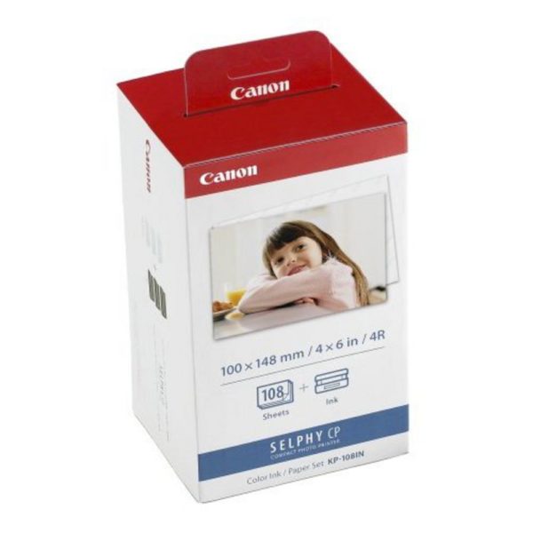 Genuine Canon KP-108IN Postcard Size Paper & Ink Value Pack