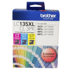 Genuine Brother LC-135XL C/M/Y Ink Cartridge Colour Pack LC-135XLCL3PK