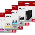 4 Pack Genuine Canon PGI-2600XL PGI-2600XL Ink Cartridge Set High Yield (1BK,1C,1M,1Y)