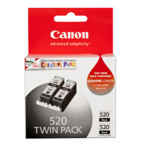 Genuine Canon PGI-520BK Black Ink Cartridge Twin Pack