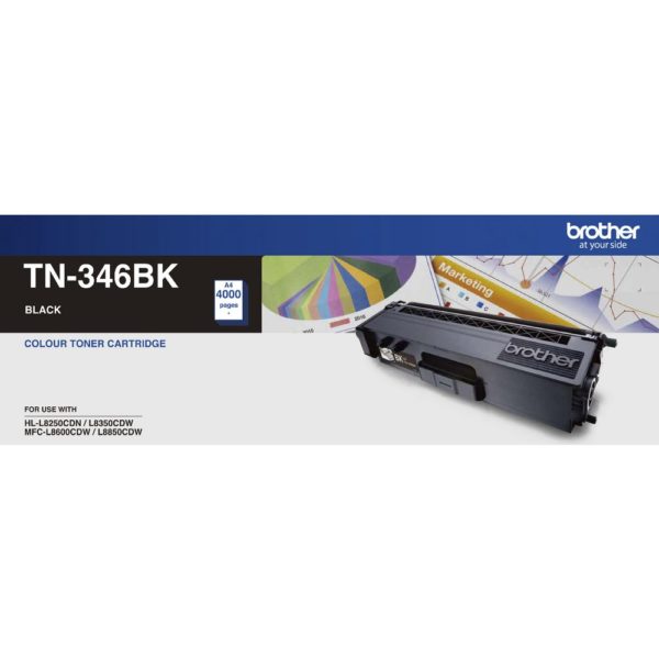 Genuine Brother TN-346BK Black Toner Cartridge High Yield