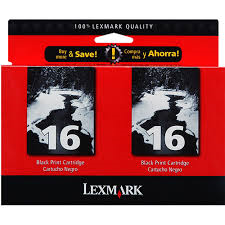 Genuine Lexmark No. 16 Black Ink Cartridge 10N0016 Twin Pack