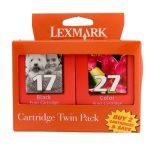 Genuine Lexmark 17 Black & 27 Colour Ink Cartridge Twin Pack