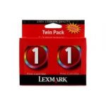 Genuine Lexmark 1 Colour Ink Cartridge Twin Pack