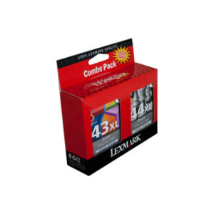 Genuine Lexmark 43 Black & 44 Colour Ink Cartridge Twin Pack