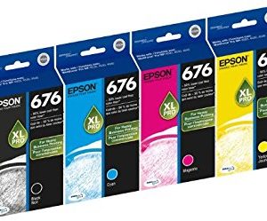Genuine Epson 676XL 4 Pack Ink Cartridge Value Pack