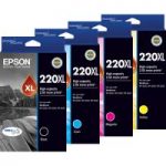 2 Pack Genuine Epson 220XL Black Ink Cartridge High Yield
