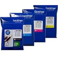 4 Pack Genuine Brother LC-3317 Ink Cartridge Set (1BK,1C,1M,1Y)
