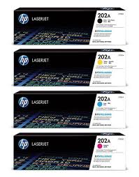 4 Pack Genuine HP CF500A CF501A CF502A CF503A Toner Cartridge Set 202A