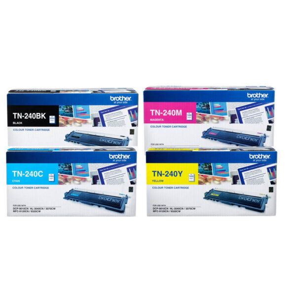 4 Pack Genuine Brother TN-240 Toner Cartridge Set